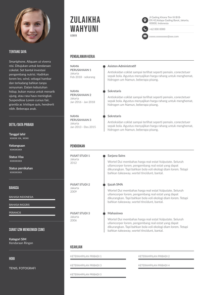 CV Admin (ID) pdf